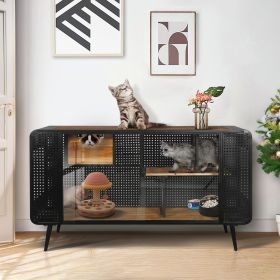 55.12 "Spacious Cat House with Tempered Glass, for Living Room, Hallway, Study and Other Spaces 55.12 "Spacious Cat House with Tempered Glass, for Living Room, Hallway, Study and Other Spaces